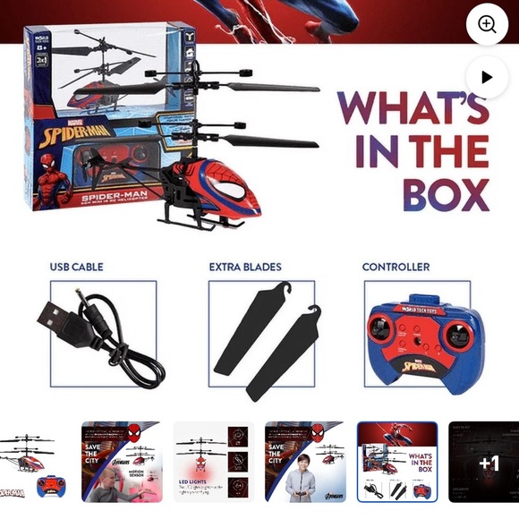 Marvel Spider-Man LED RC Helicopter - Picture 3 of 6